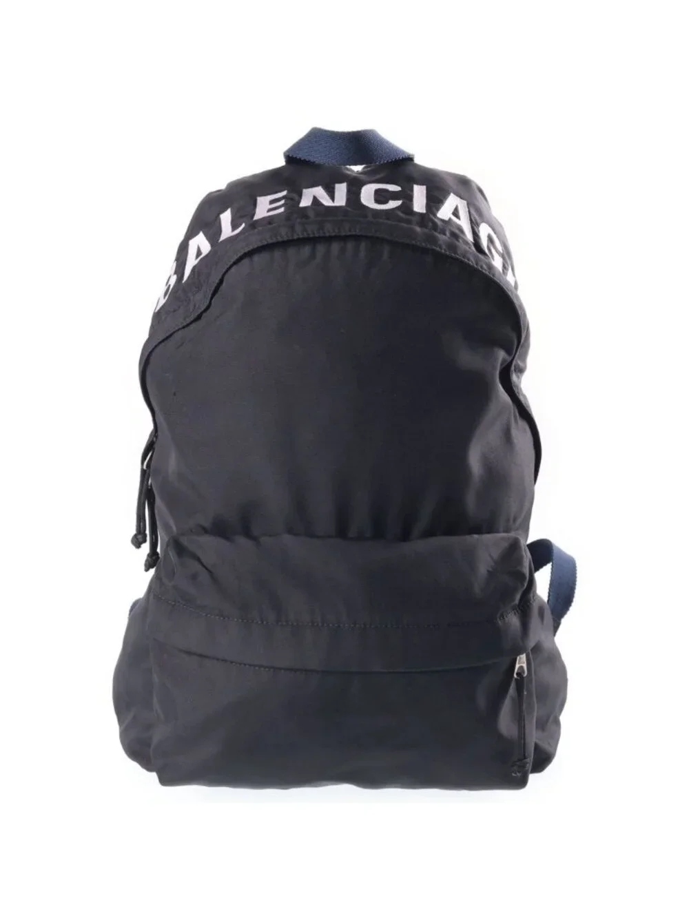 Balenciaga Logo Embroidery Nylon Backpack Black